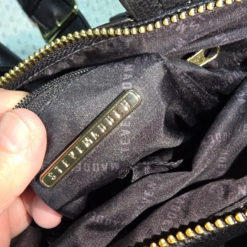 STEVE MADDEN FAUX LEATHER BLACK CONVERTIBLE BACKPACK BAG